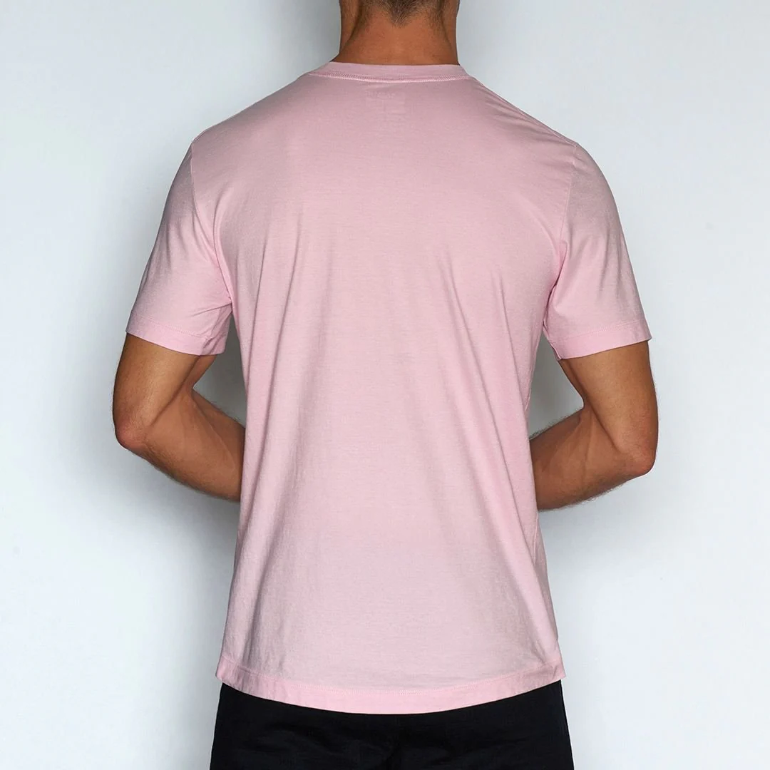 Perfect Pima Relaxed Deep V-Neck T-Shirt Pino Pink - Image 2